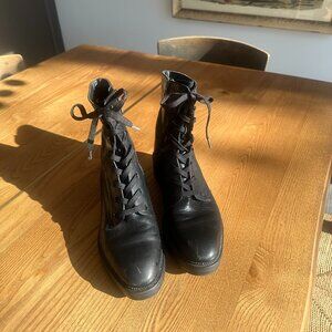 Black Ankle Combat Boot Women (Dolce Vita) Size 8.5, Leather
